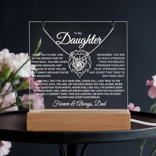 To My Daughter | Loved Beyond Measure | Acrylic/Necklace Combo2