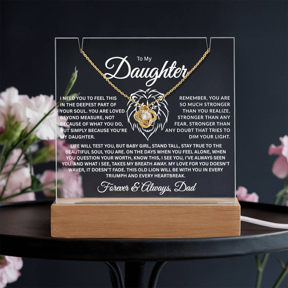 To My Daughter | Loved Beyond Measure | Acrylic/Necklace Combo2