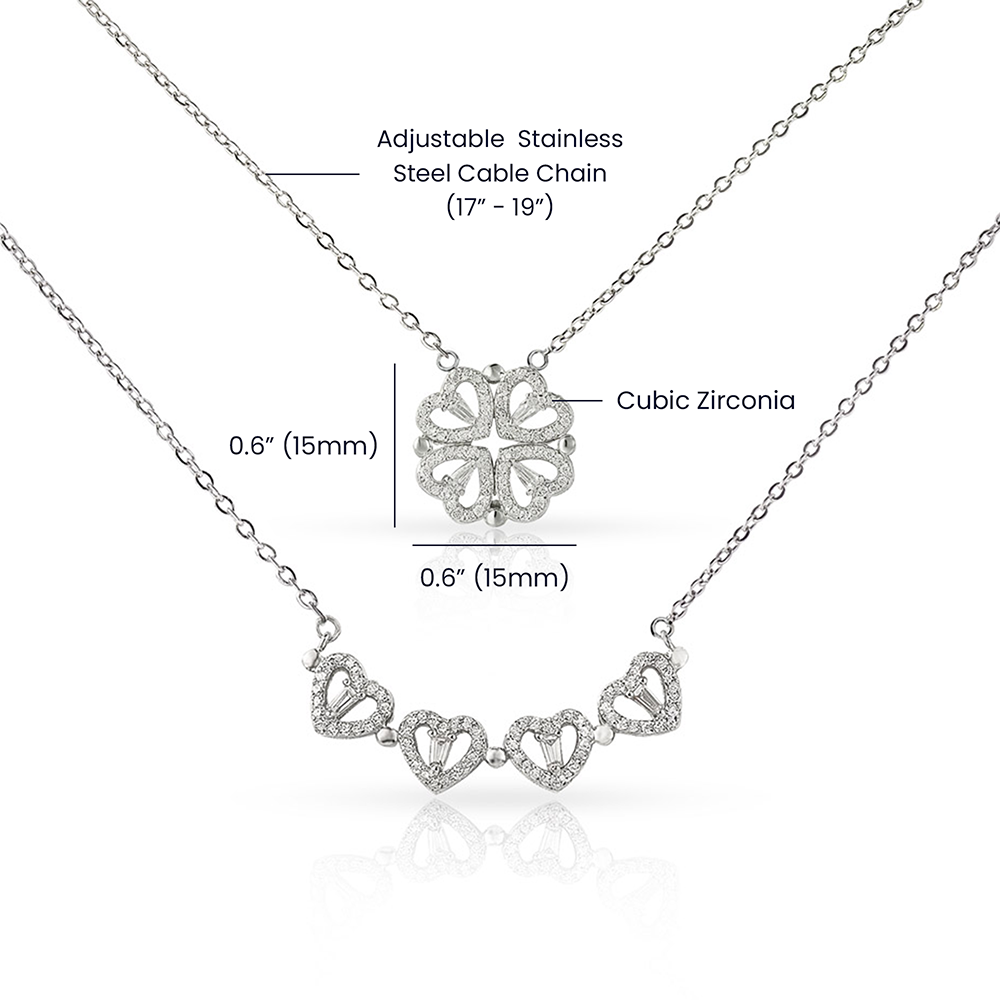 Meaningful love and luck necklace magnetic heart jewelry