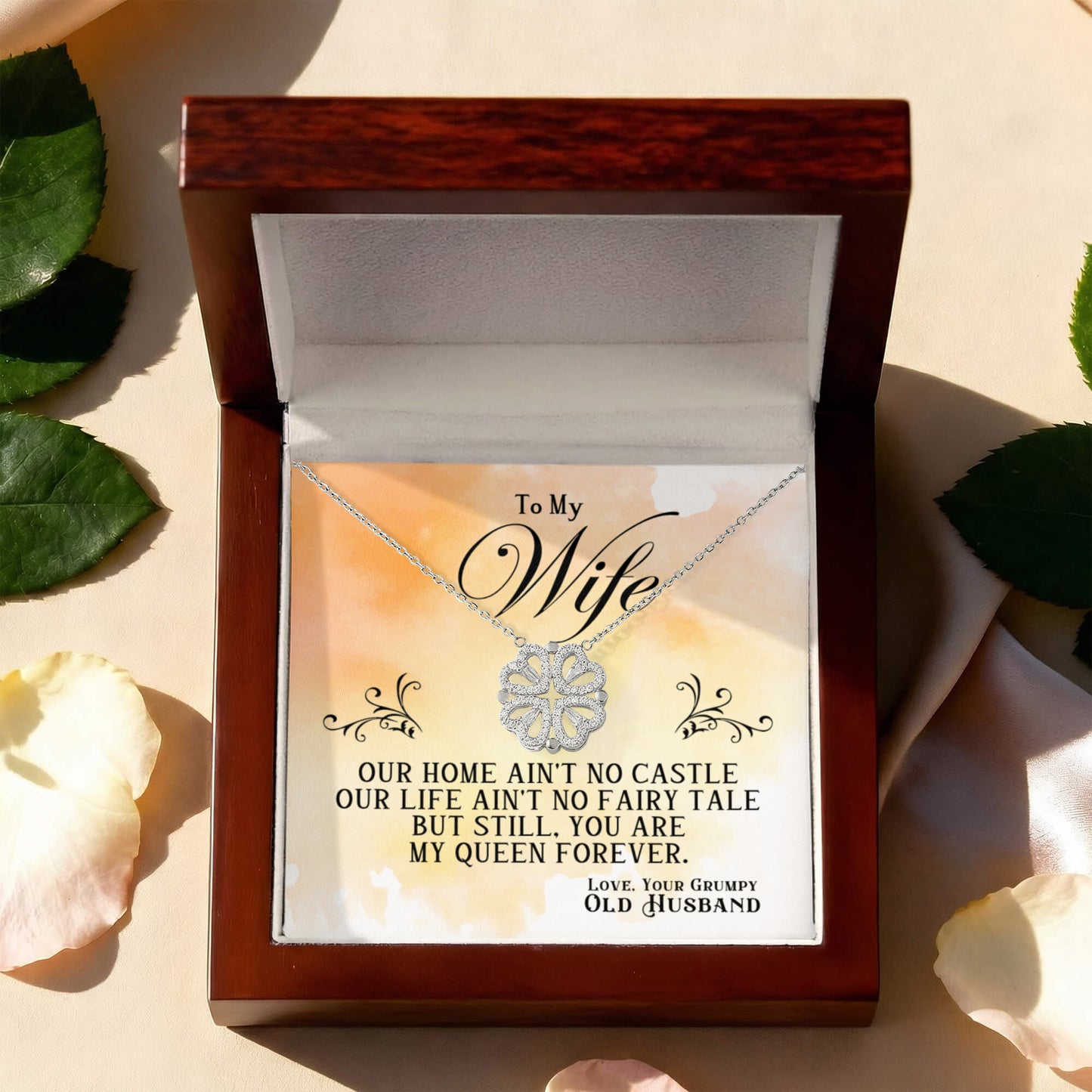 To My Wife My Queen | Magnetic Hearts Necklace