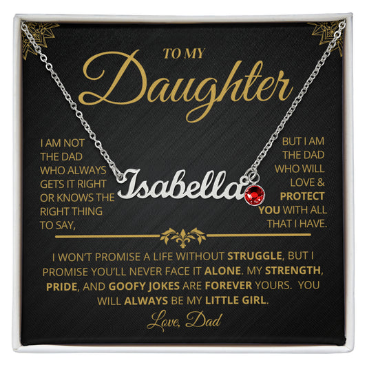 To My Daughter Necklace with Name & Birthstone | Personalized Gift She’ll Treasure