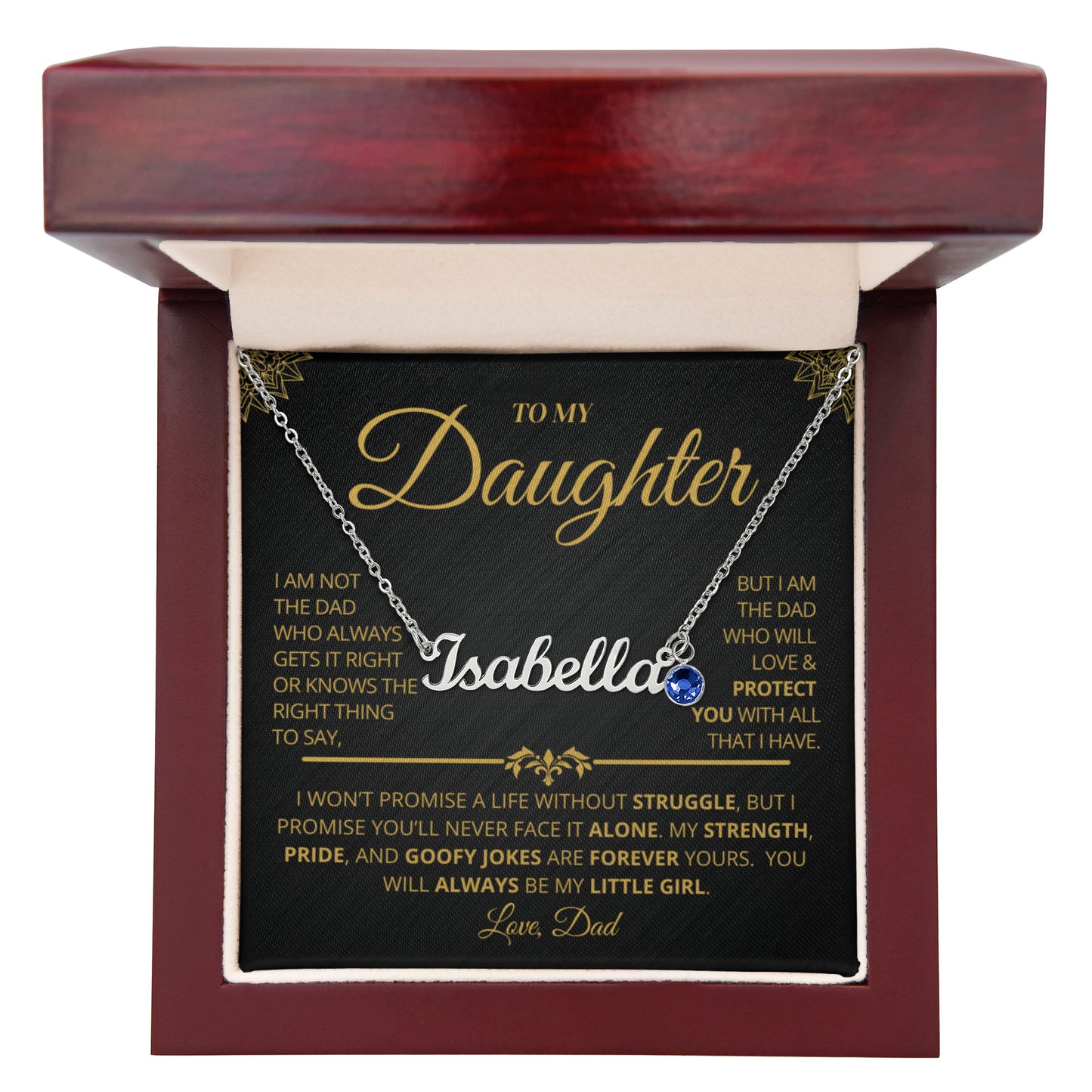To My Daughter Necklace with Name & Birthstone | Personalized Gift She’ll Treasure