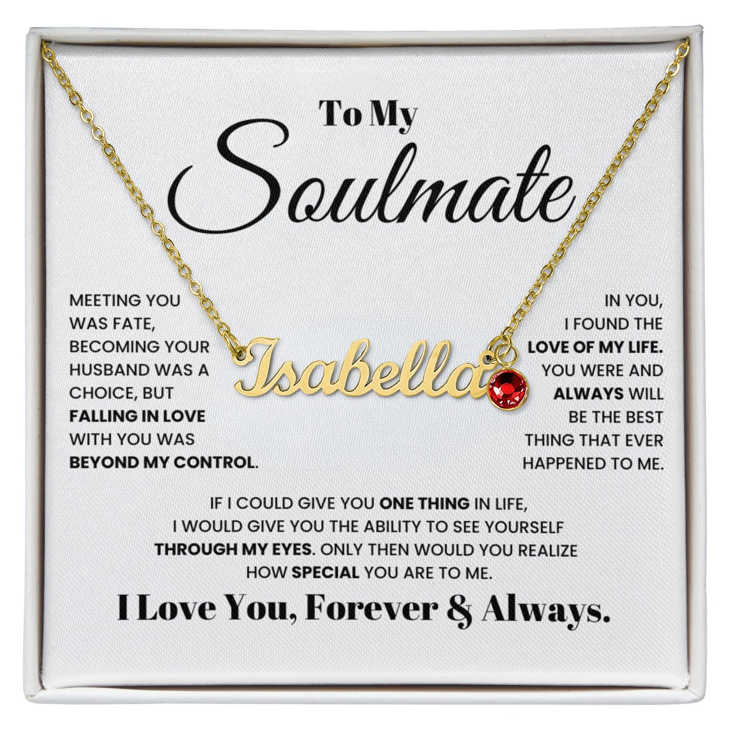 To My Soulmate | Custom name Necklace