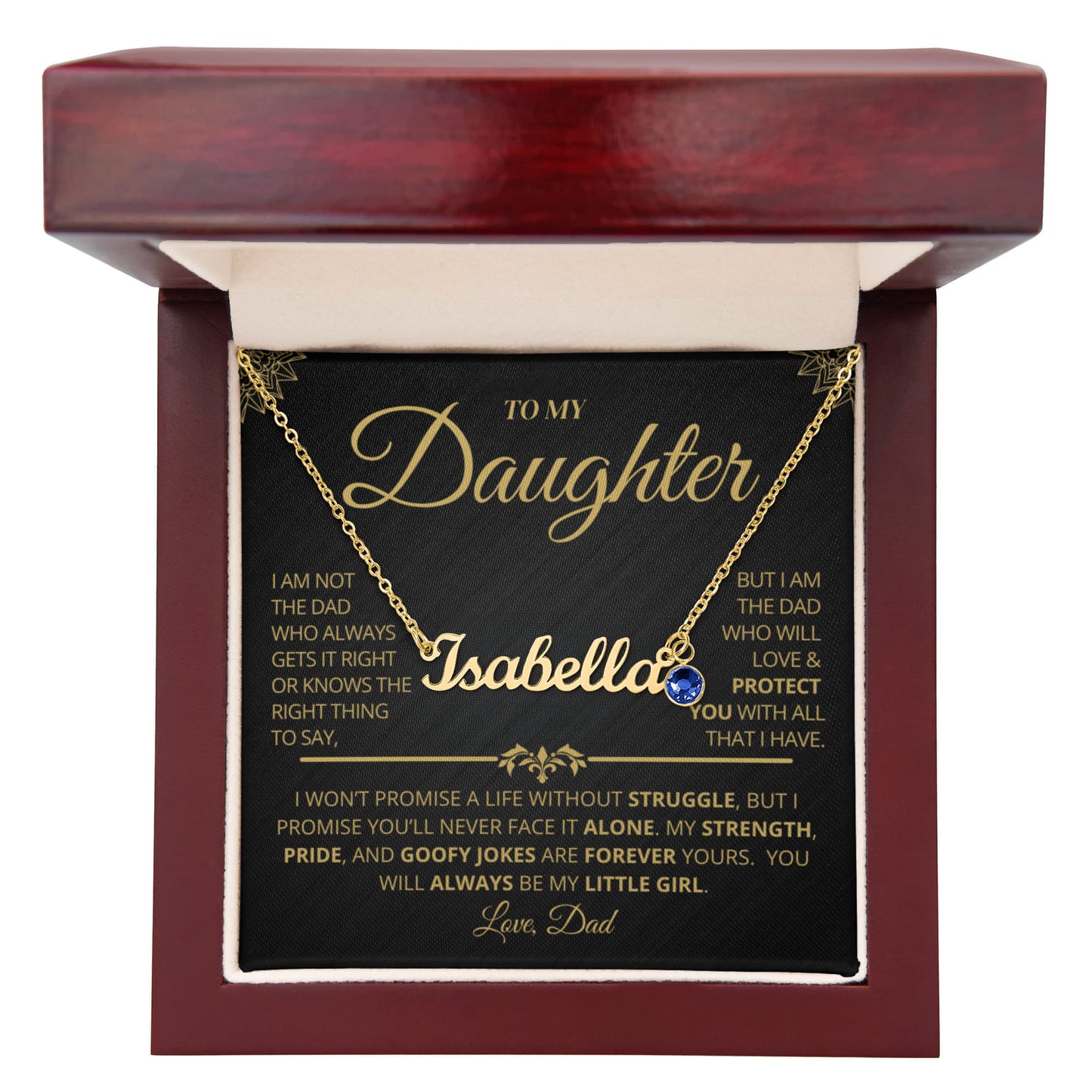 To My Daughter Necklace with Name & Birthstone | Personalized Gift She’ll Treasure