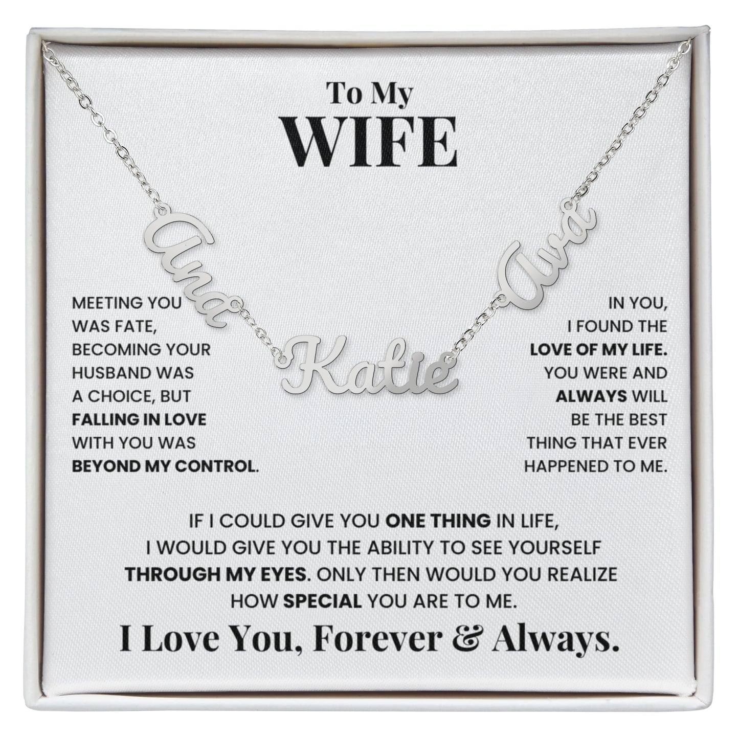 To My Wife | Love of My Life | Multiple Name Necklace