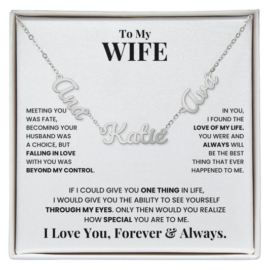 To My Wife | Love of My Life | Multiple Name Necklace
