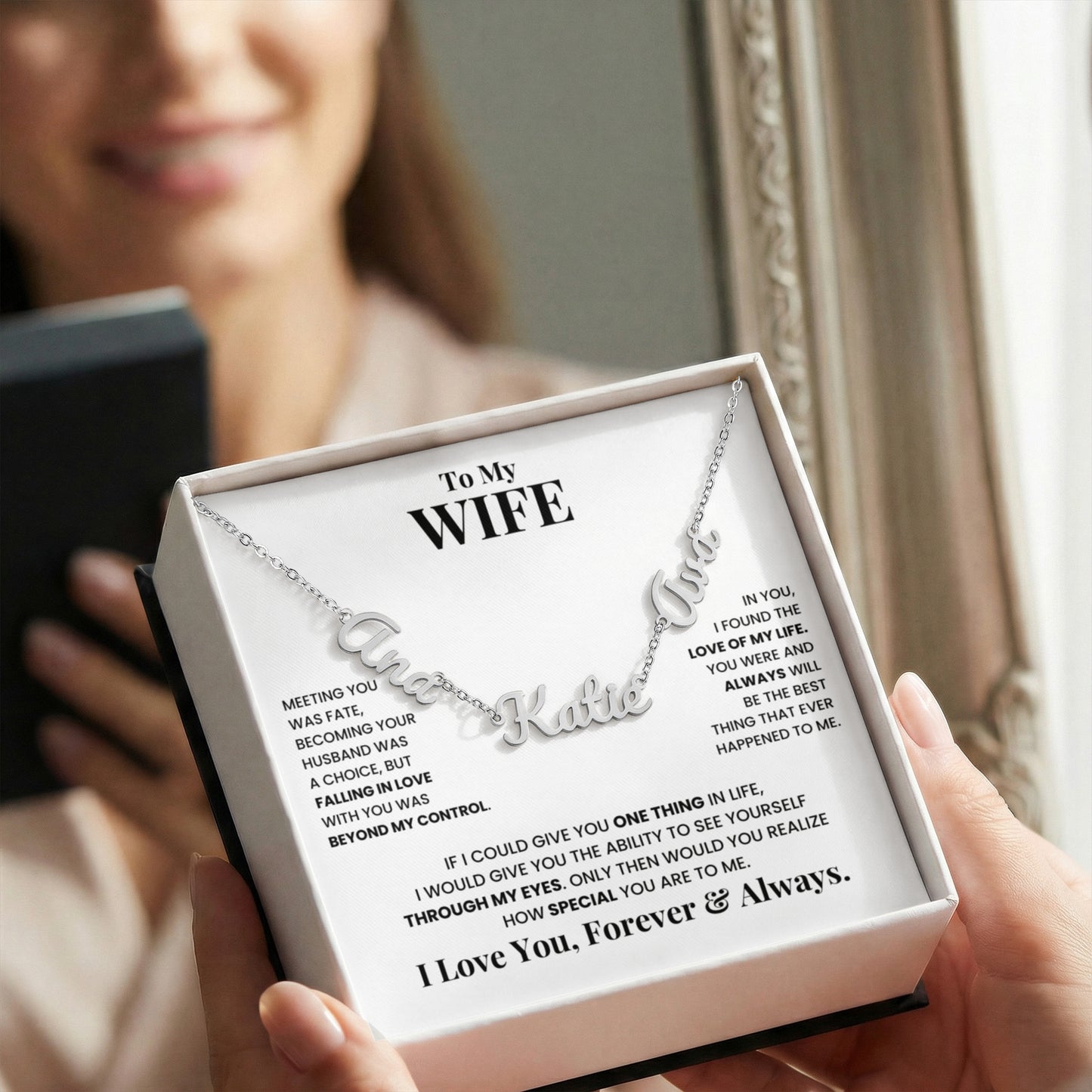 To My Wife | Love of My Life | Multiple Name Necklace