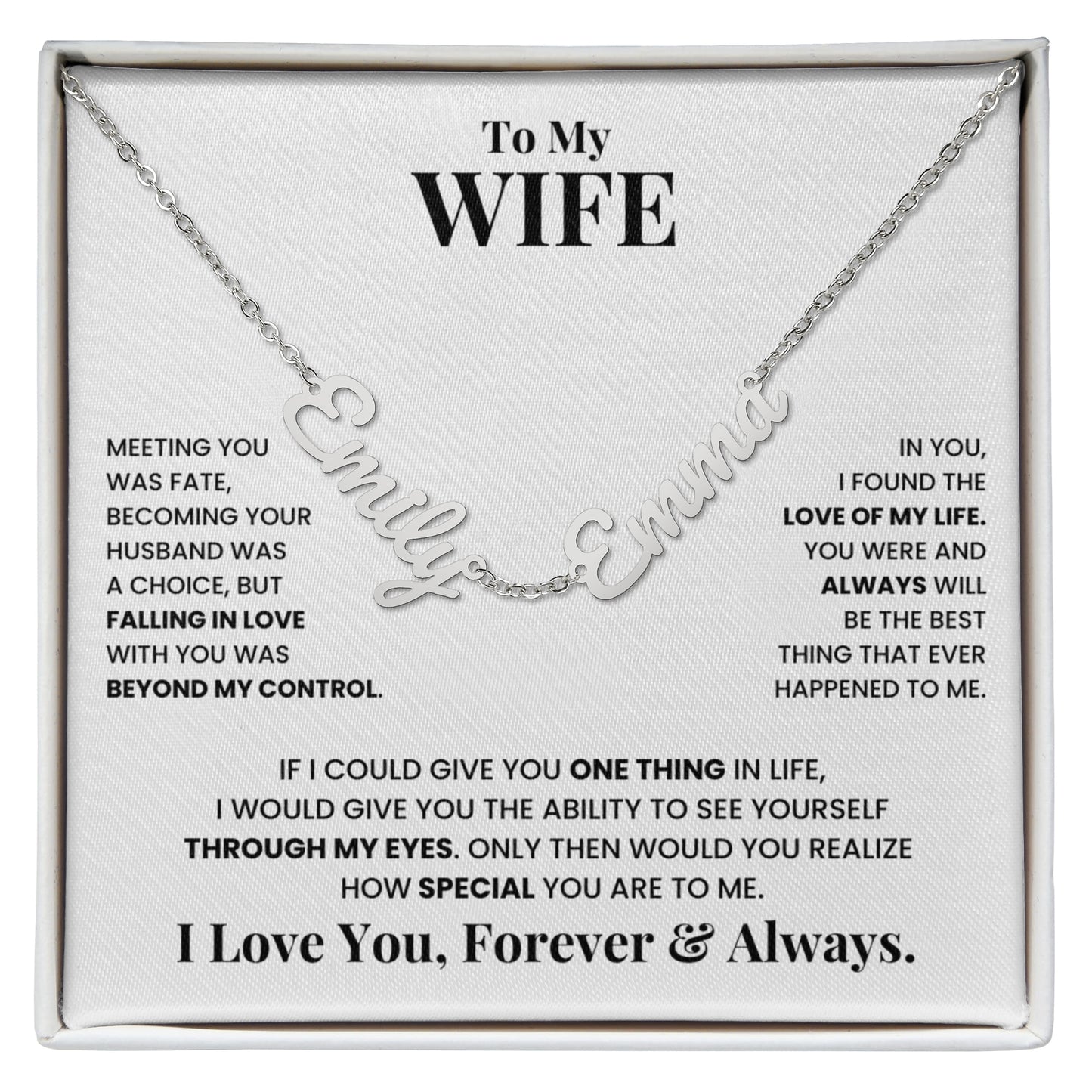 To My Wife | Love of My Life | Multiple Name Necklace