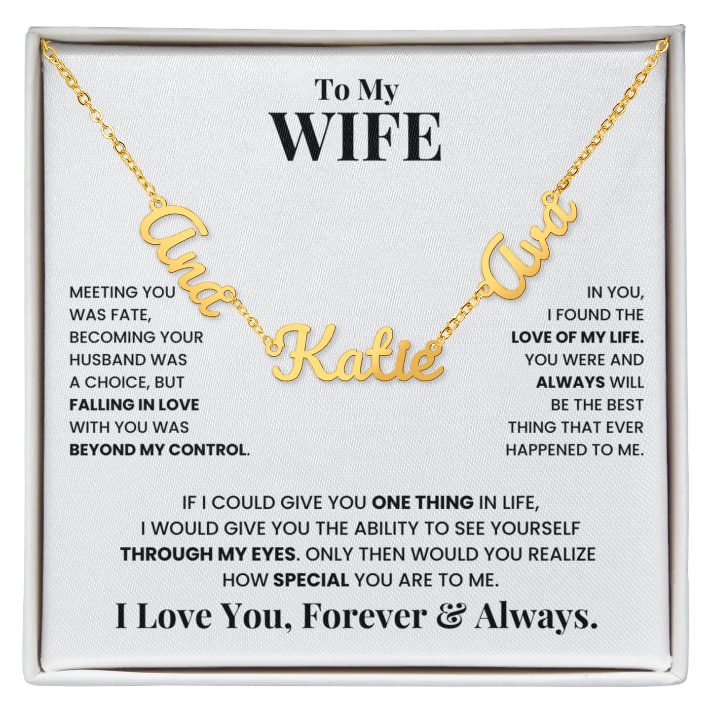 To My Wife | Love of My Life | Multiple Name Necklace