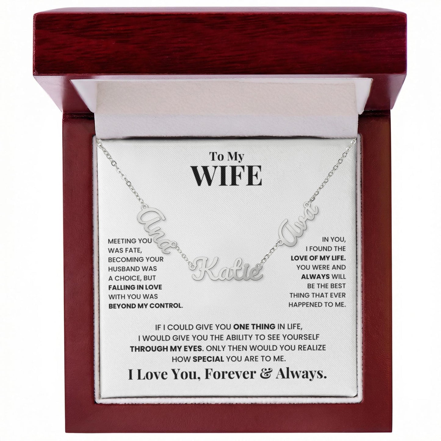 To My Wife | Love of My Life | Multiple Name Necklace