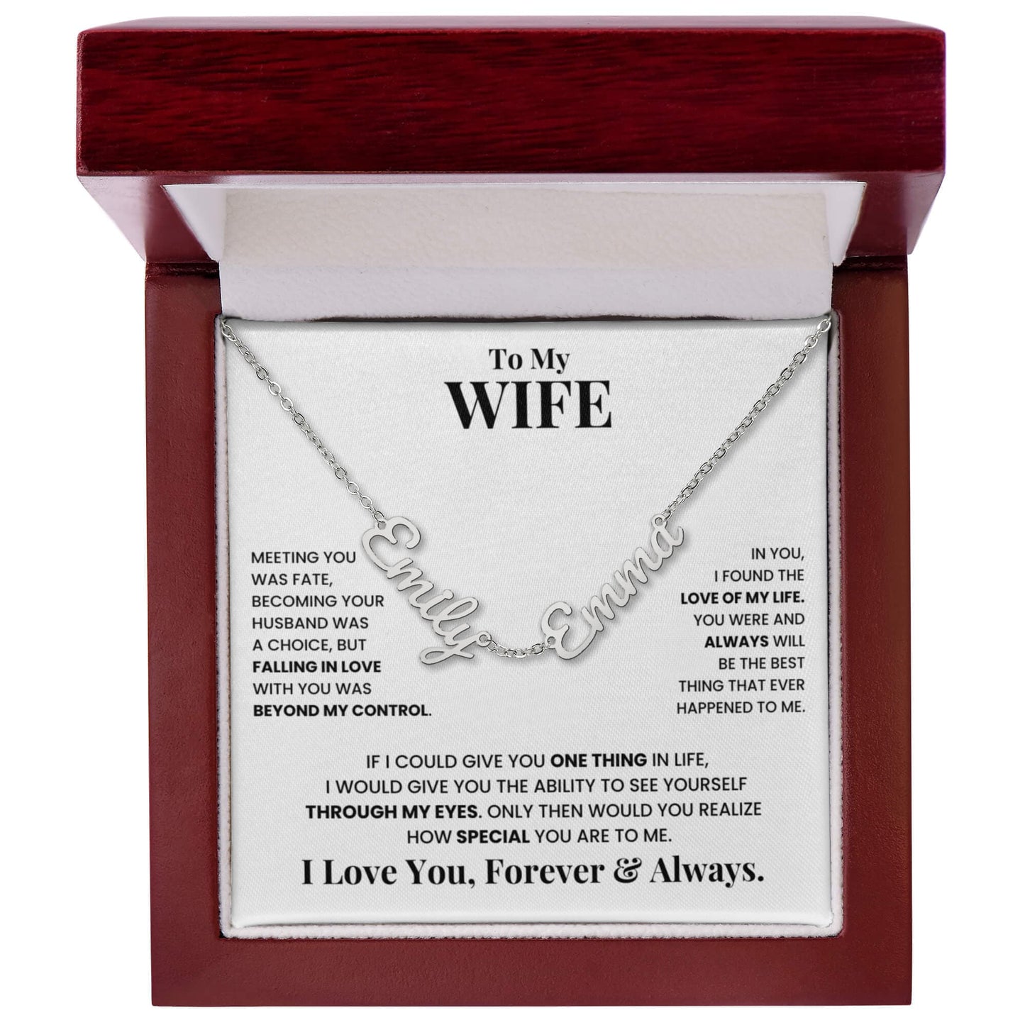 To My Wife | Love of My Life | Multiple Name Necklace