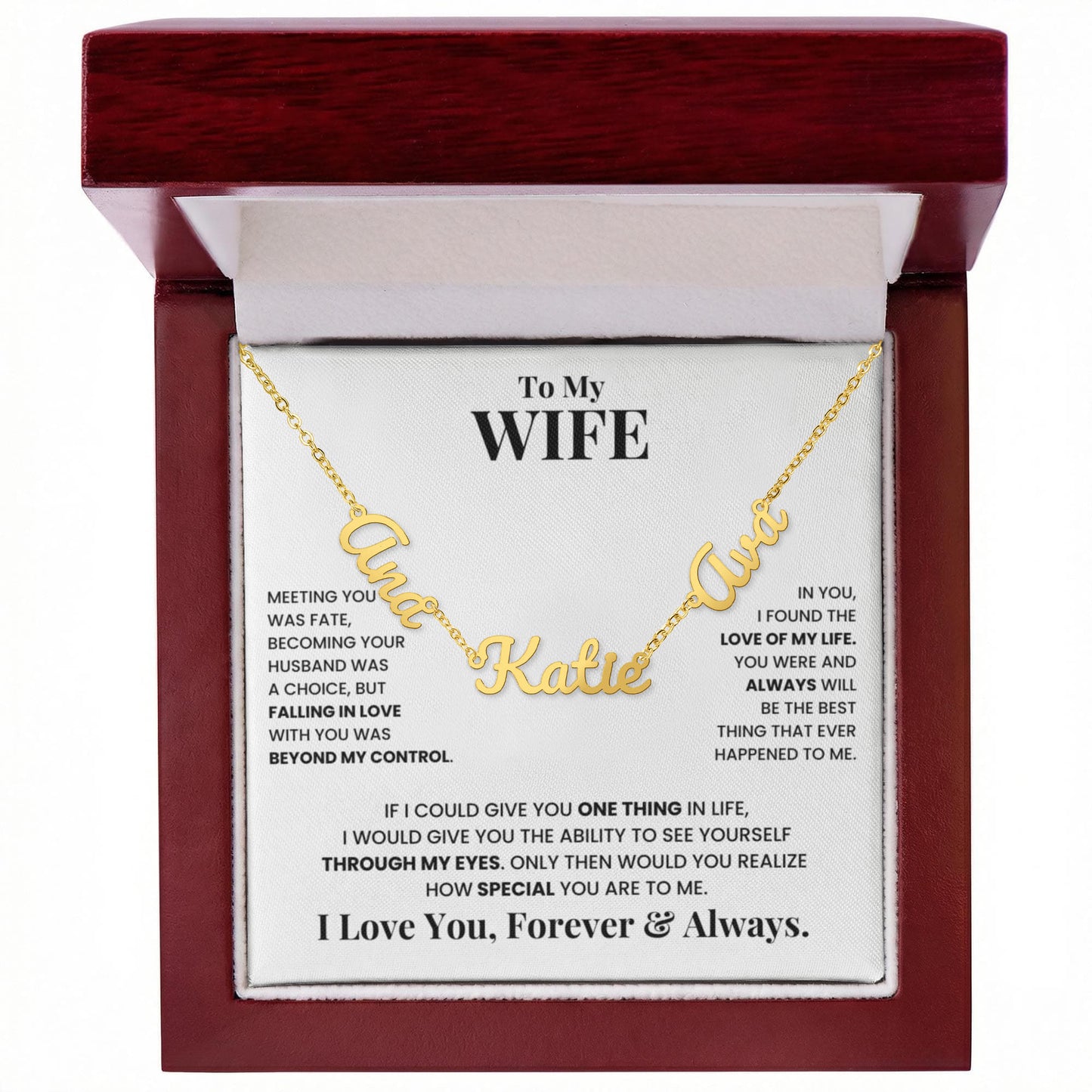 To My Wife | Love of My Life | Multiple Name Necklace