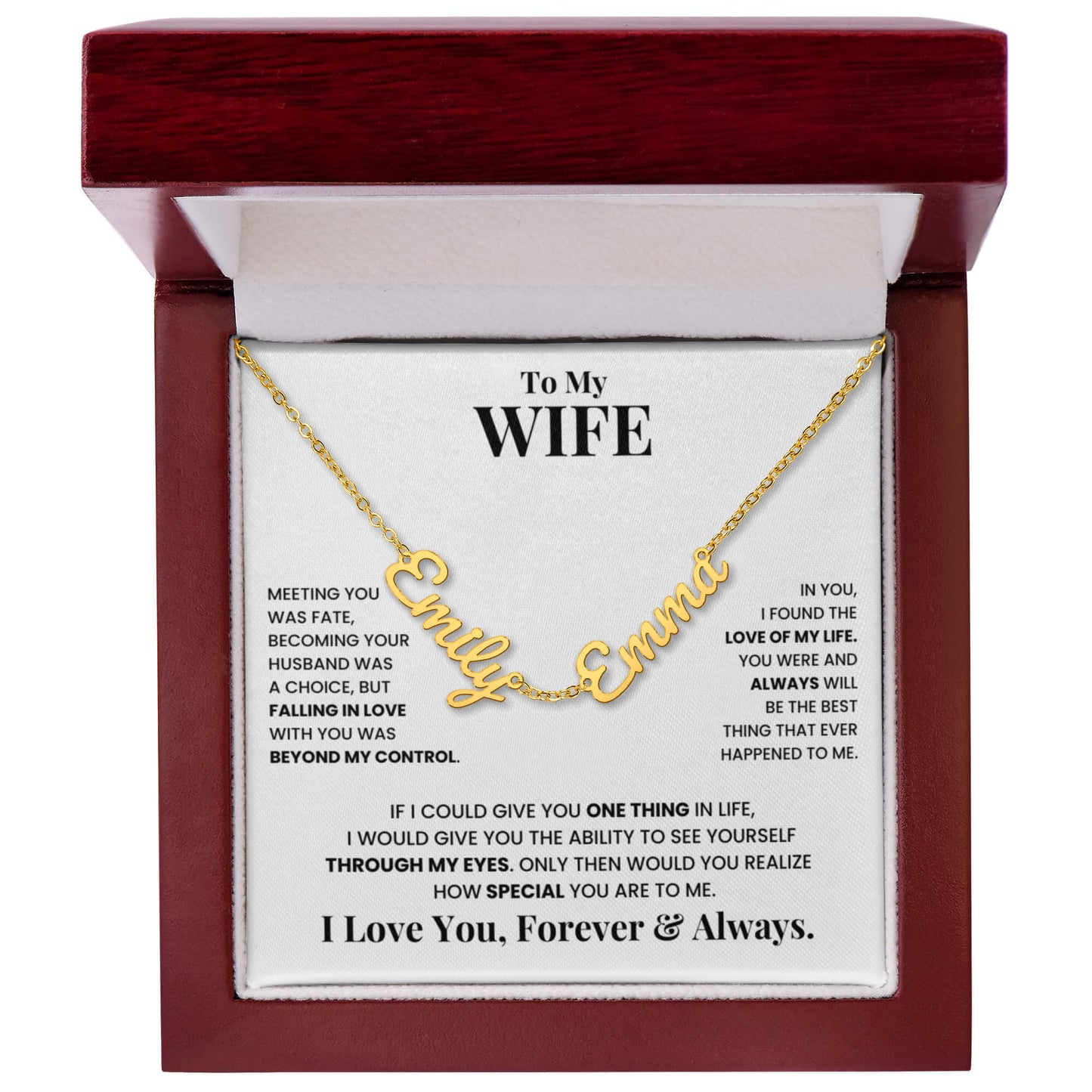 To My Wife | Love of My Life | Multiple Name Necklace