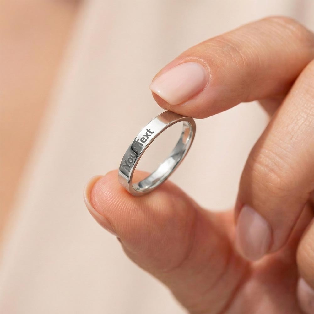 To My Beautiful Wife | Watching You become A Mother | Engraved Ring (WHT TXT)