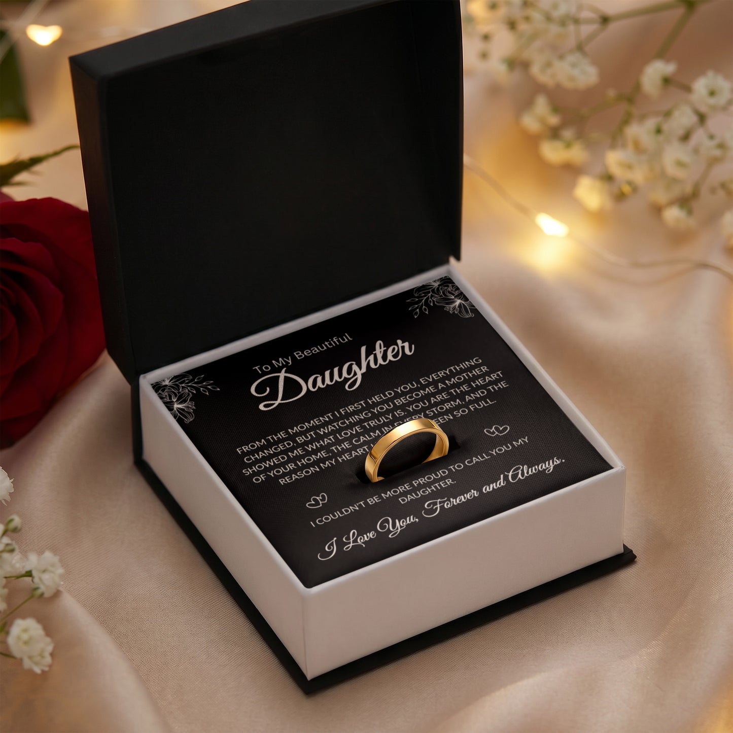 Sentimental gift for daughter — I Love You Forever and Always ring