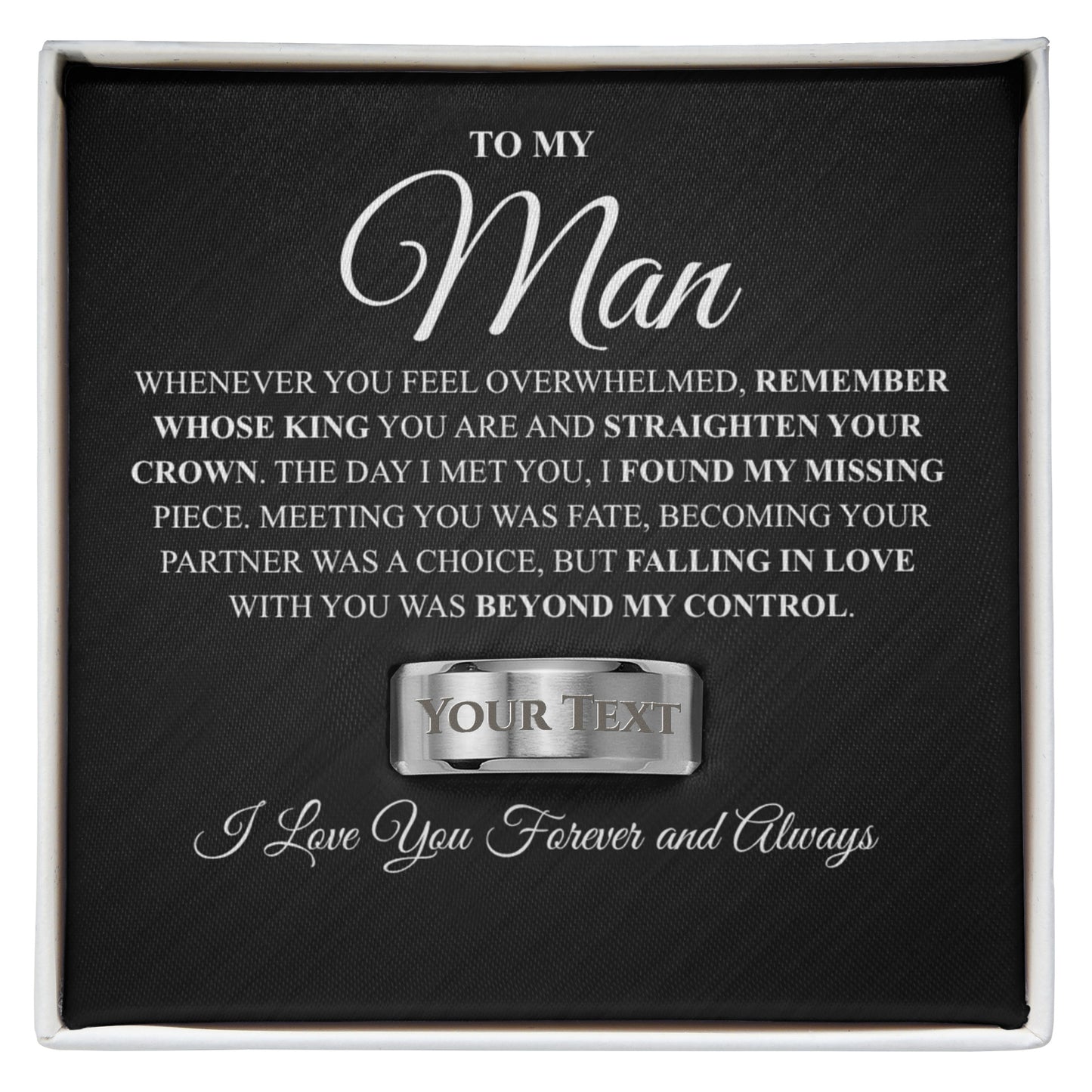 To My Man | Men's Custom Engraved Ring