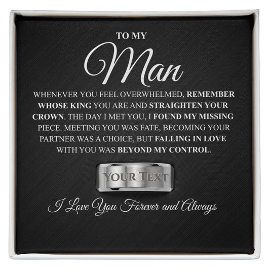 To My Man | Men's Custom Engraved Ring