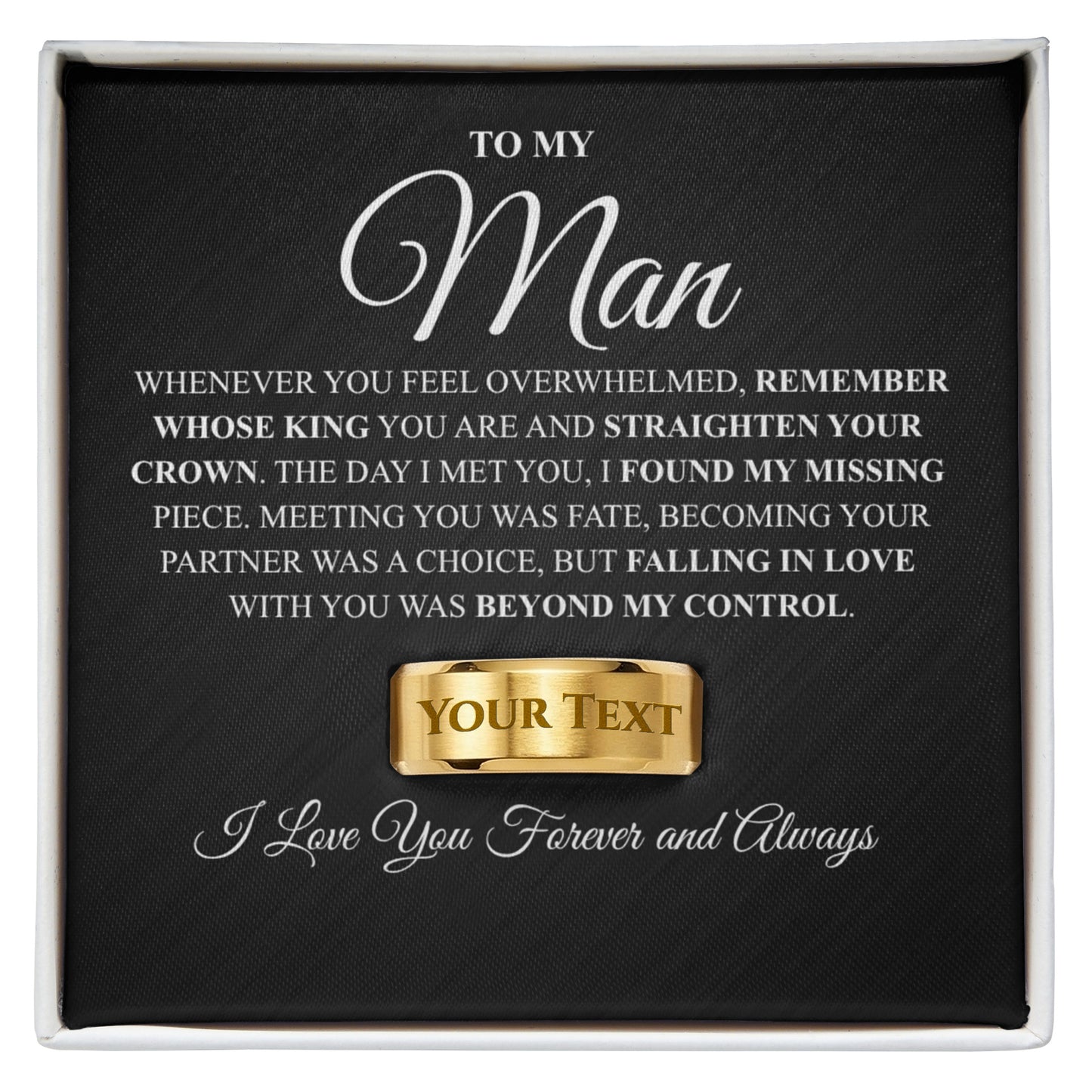 To My Man | Men's Custom Engraved Ring
