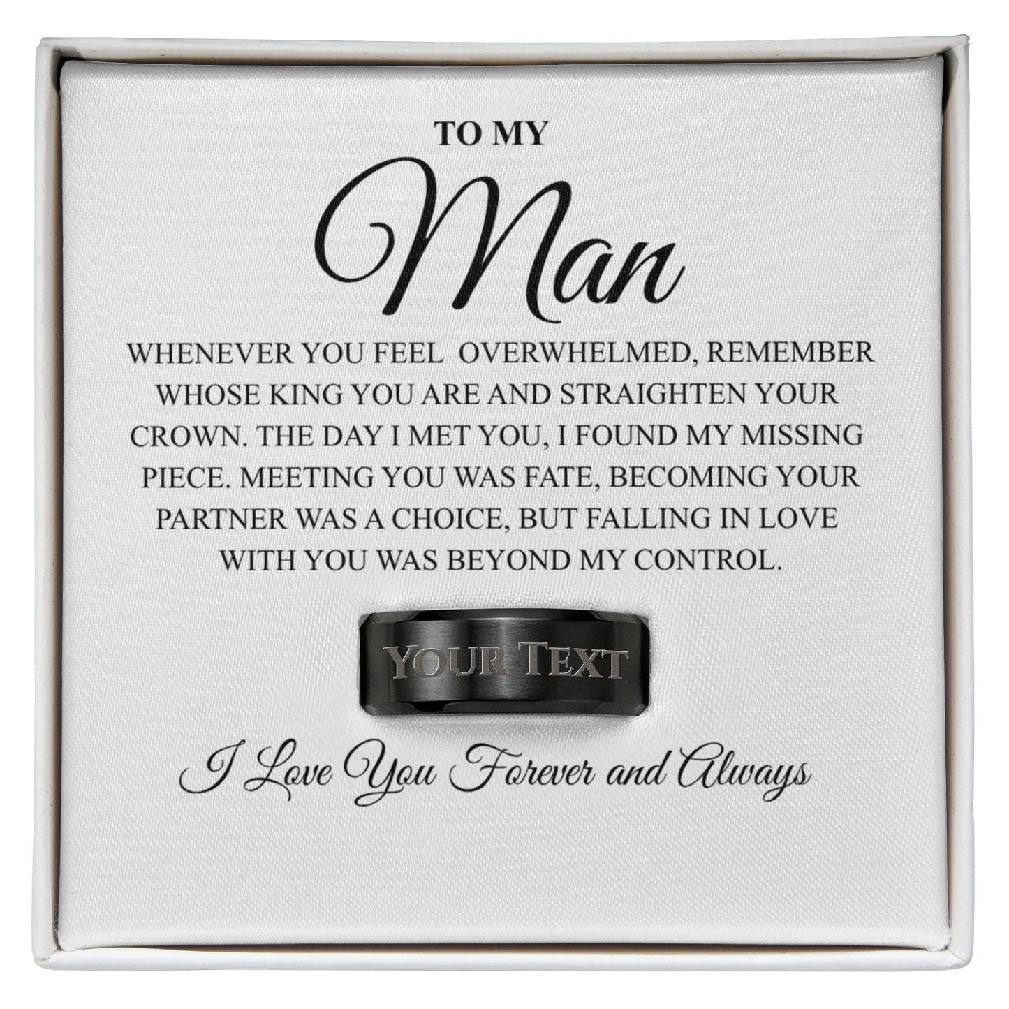 to my man message card ring meaningful jewelry gift