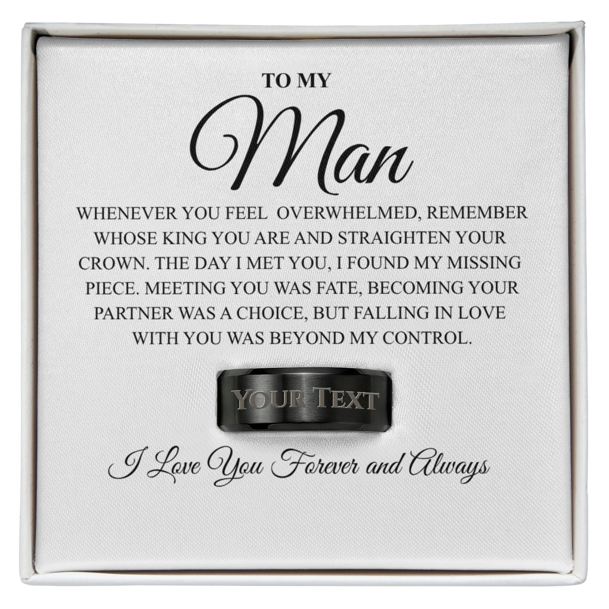 to my man message card ring meaningful jewelry gift
