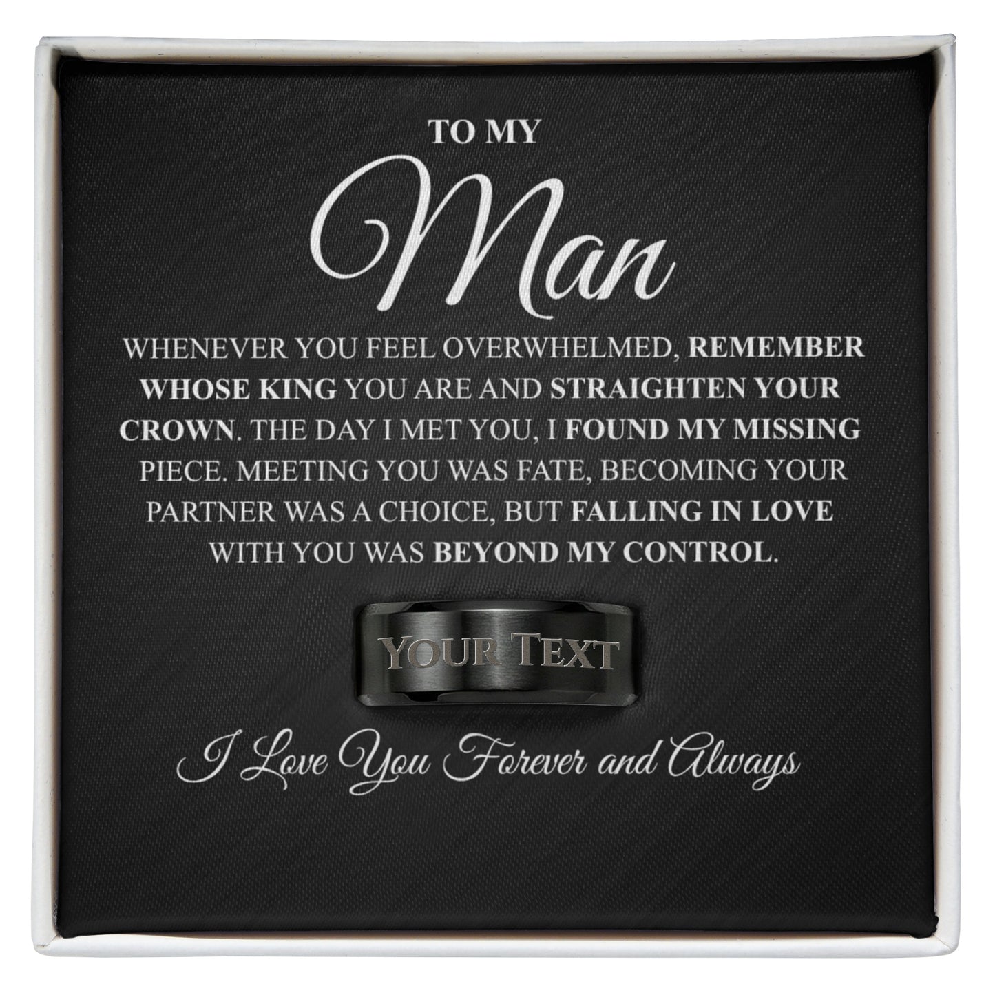 To My Man | Men's Custom Engraved Ring