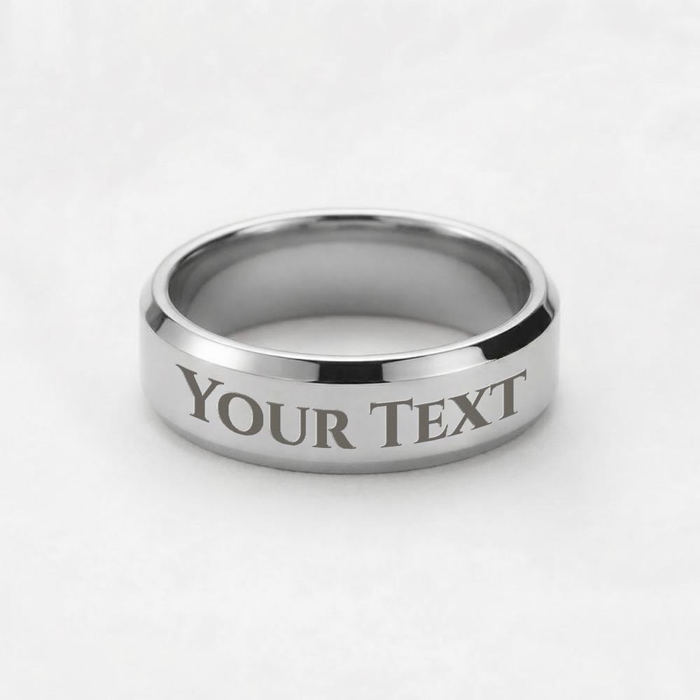 Stainless steel romantic gift for him engraved ring