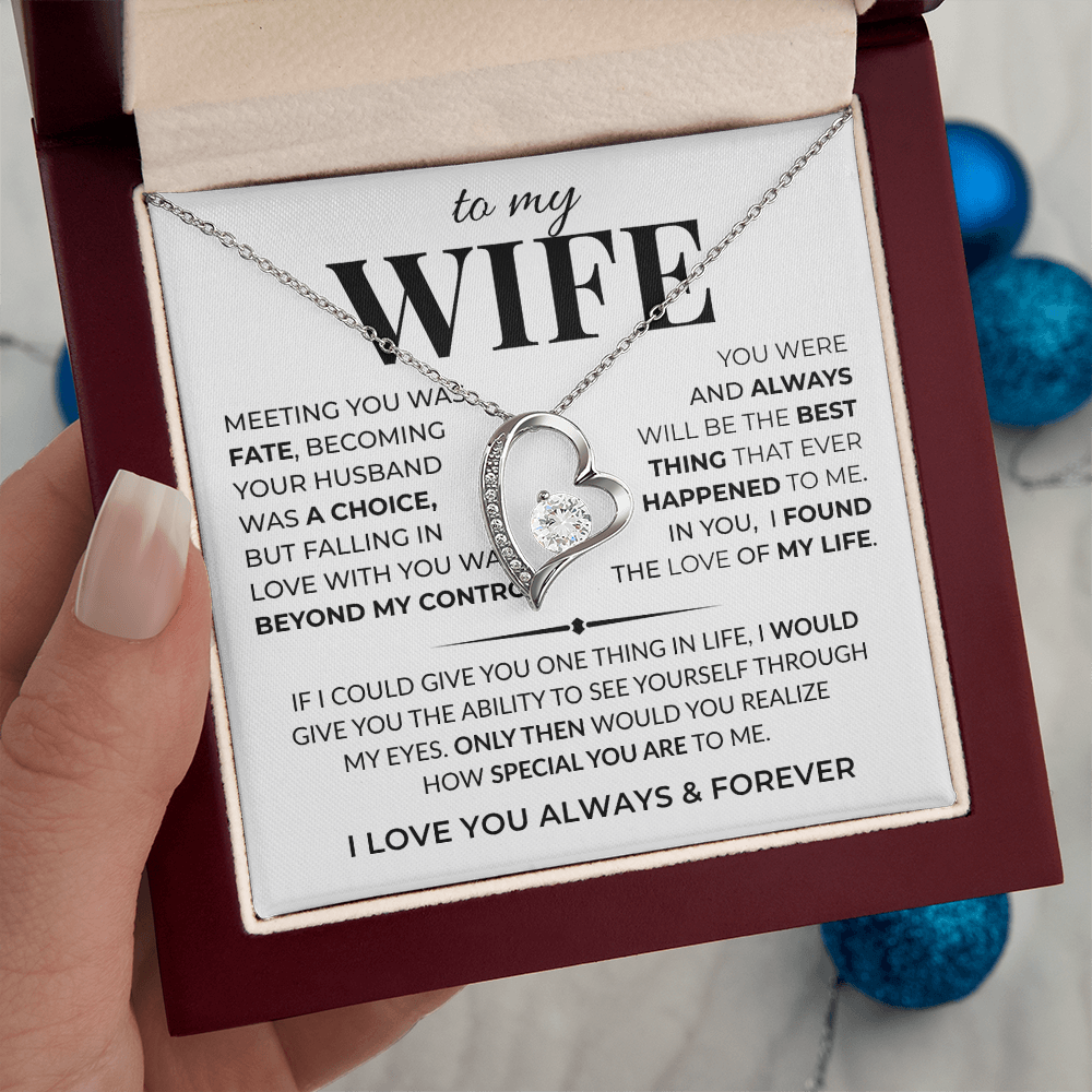 Forever Love Necklace with message card “To My Wife”