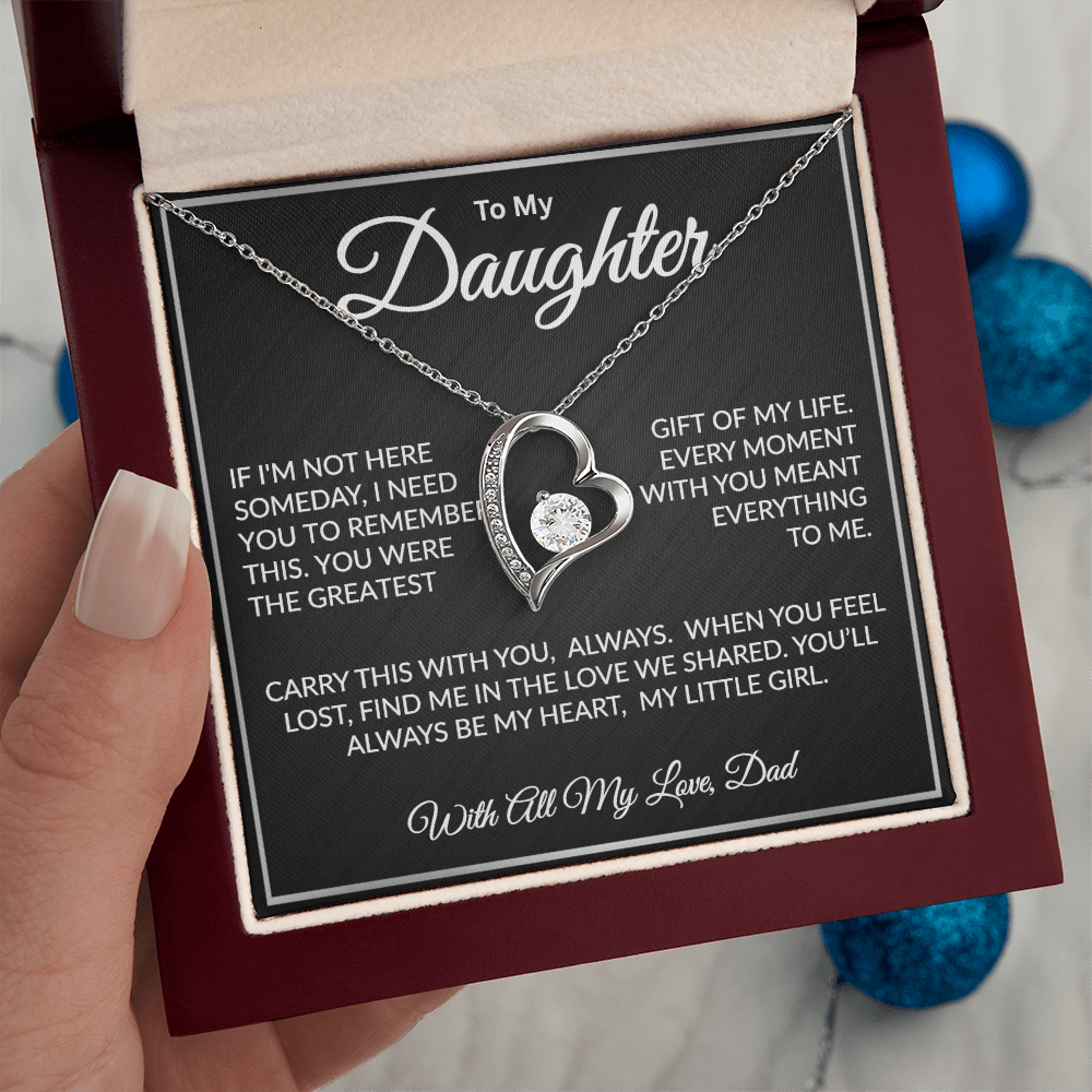 dad to daughter gift necklace with emotional keepsake message