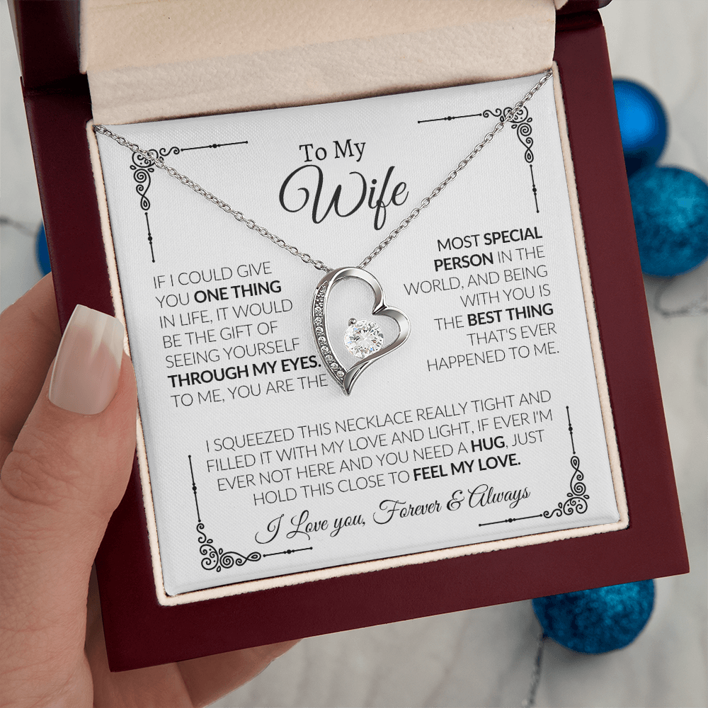 Forever Love Necklace with message card about love, worth, and confidence