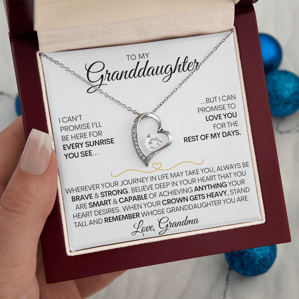 To My  Granddaughter | Brave and Strong | Forever Love Necklace
