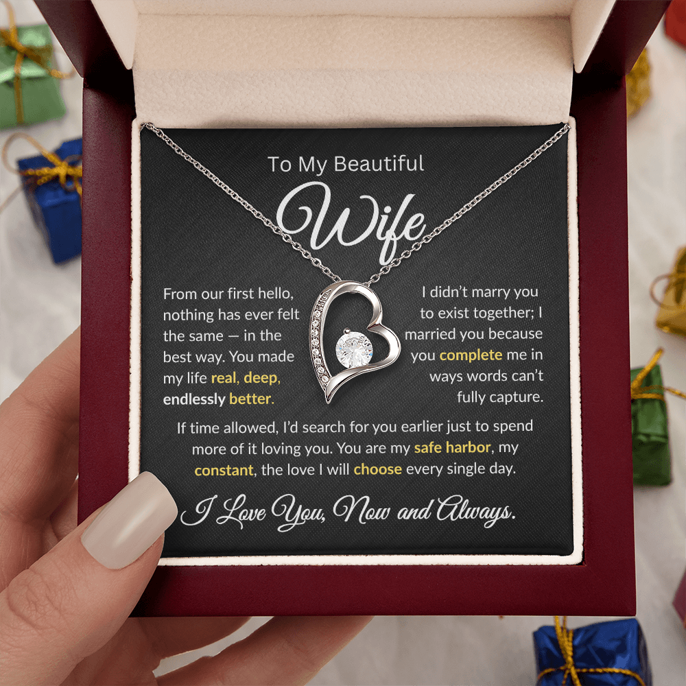 To My Beautiful Wife | My Constant | Forever Love Necklace