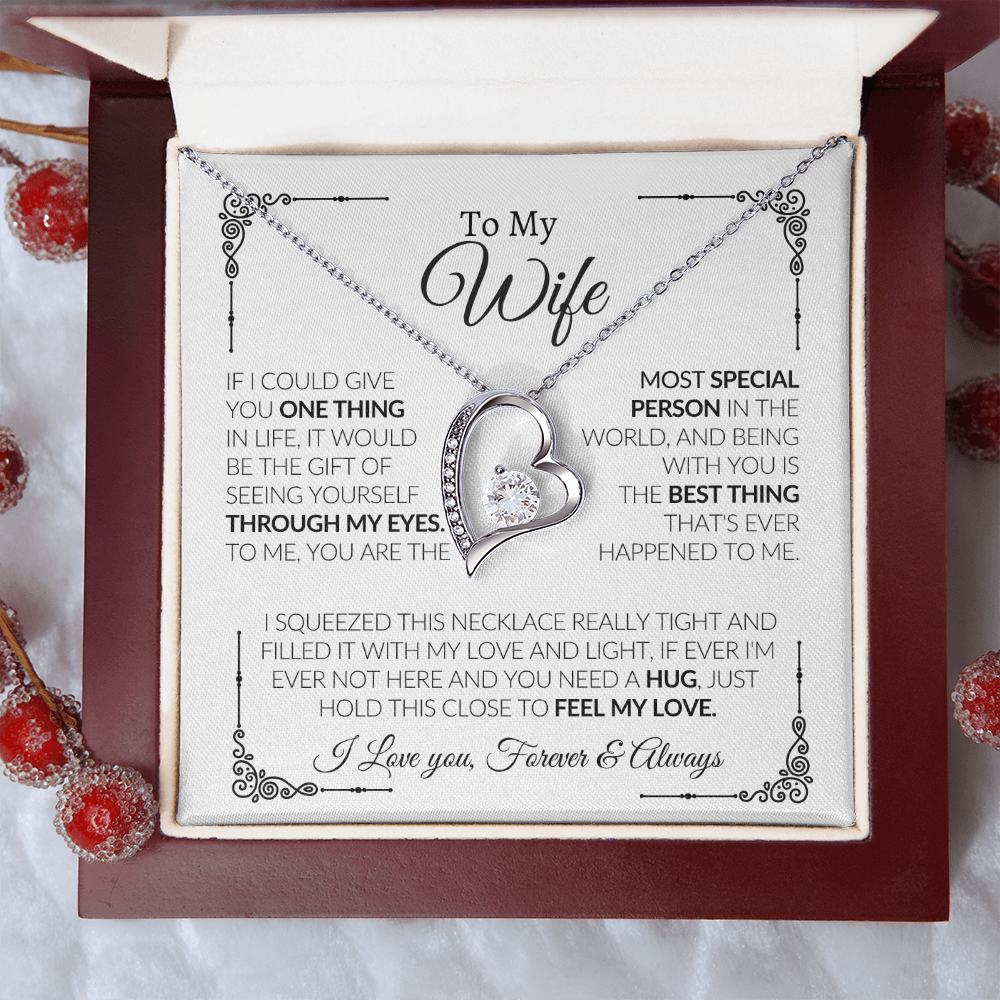 Sentimental heart pendant necklace with inspirational love message