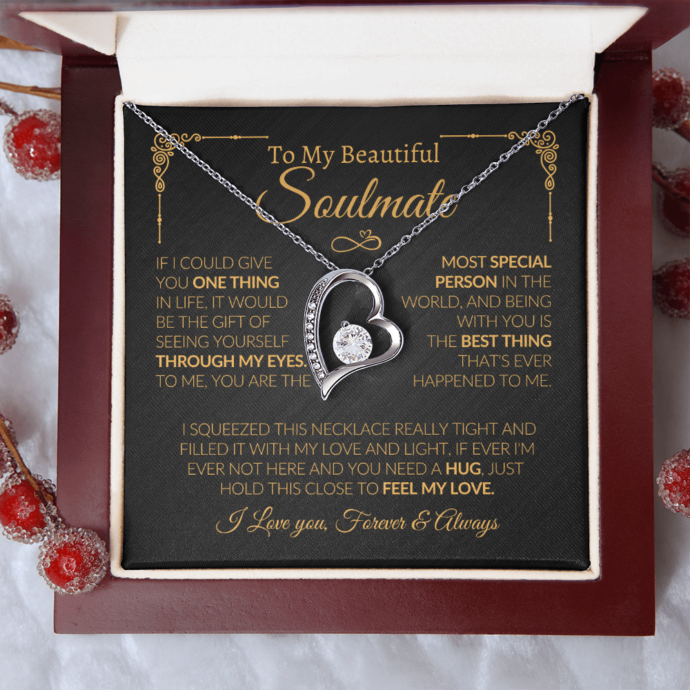 Forever Love Necklace with message card about love, worth, and confidence