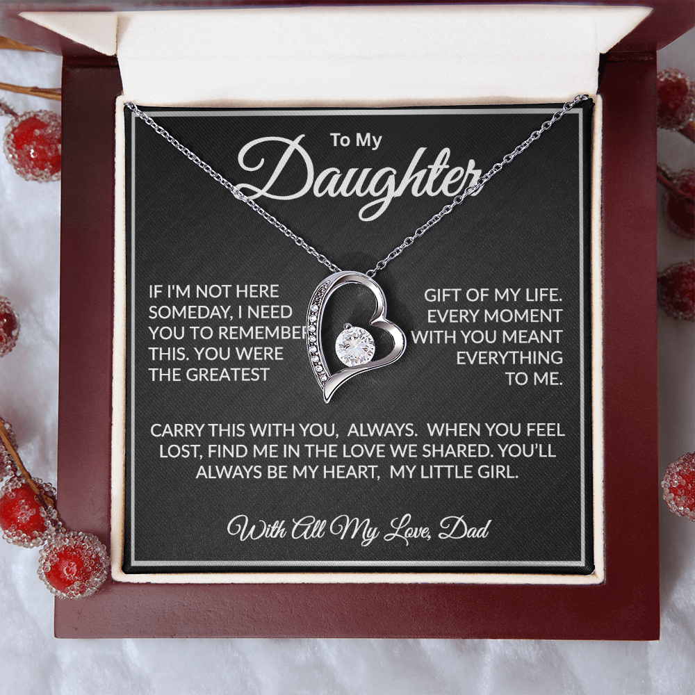 Forever Love Necklace for daughter with touching message from father
