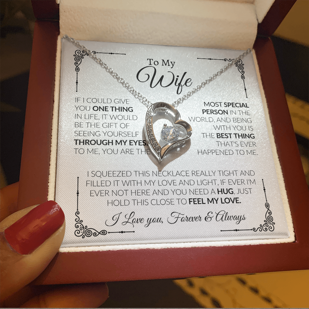 gift for her with Forever Love Necklace and inspirational message card
