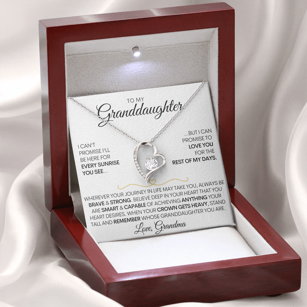 To My  Granddaughter | Brave and Strong | Forever Love Necklace
