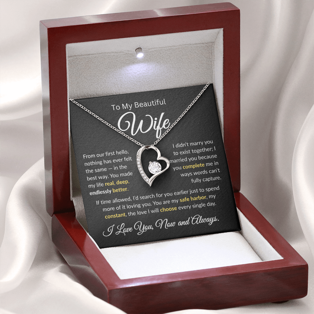 To My Beautiful Wife | My Constant | Forever Love Necklace