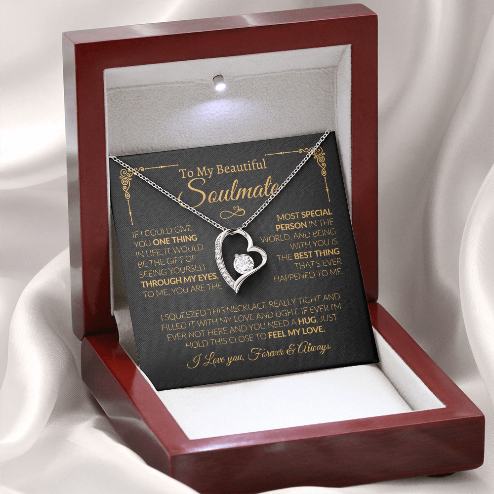 gift for her with Forever Love Necklace and inspirational message card