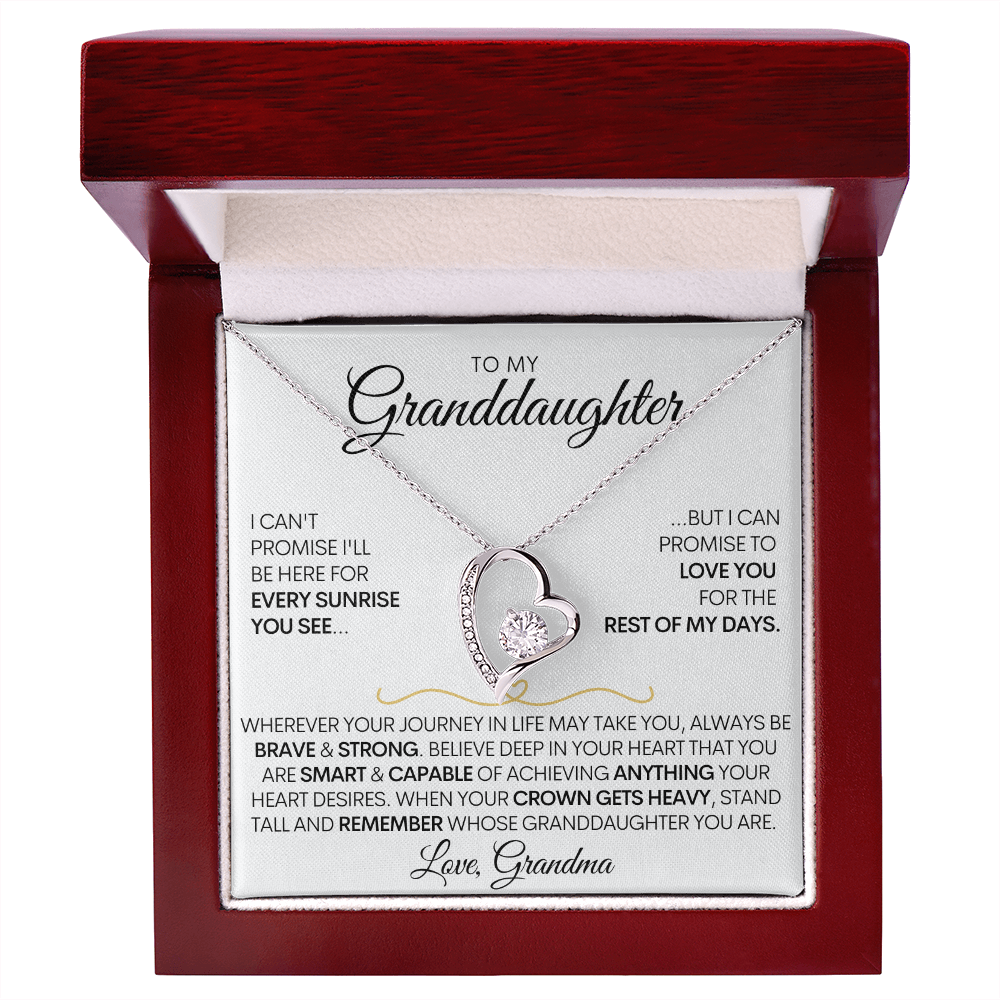 To My  Granddaughter | Brave and Strong | Forever Love Necklace