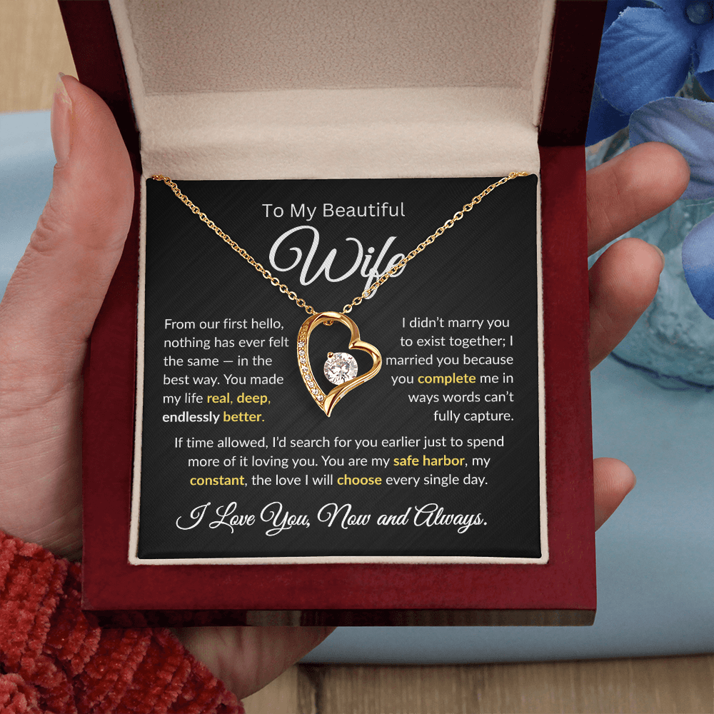 To My Beautiful Wife | My Constant | Forever Love Necklace