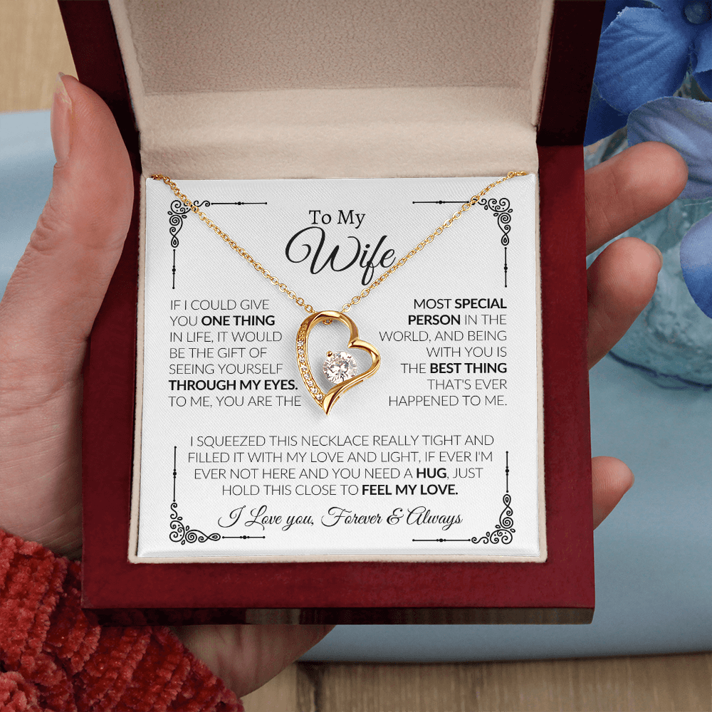 emotional gift for her with heart necklace and meaningful words