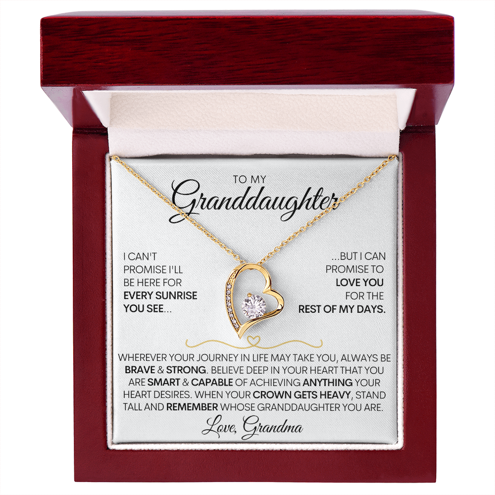 To My  Granddaughter | Brave and Strong | Forever Love Necklace