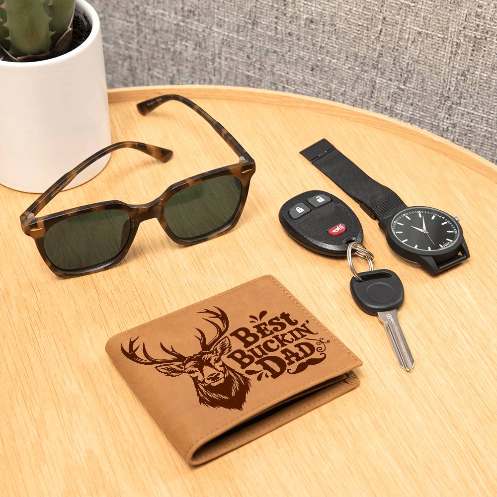 Best Buckin Dad | Custom Leather Wallet