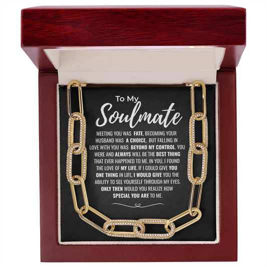 To My Soulmate | The Best Thing That Ever Happened To Me | CZ Paperclip Necklace