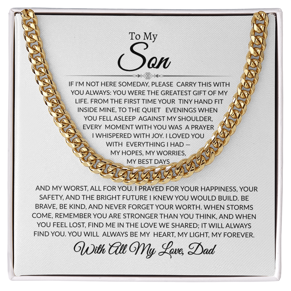 To My Son | My Greatest Gift | Cuban Link Chain