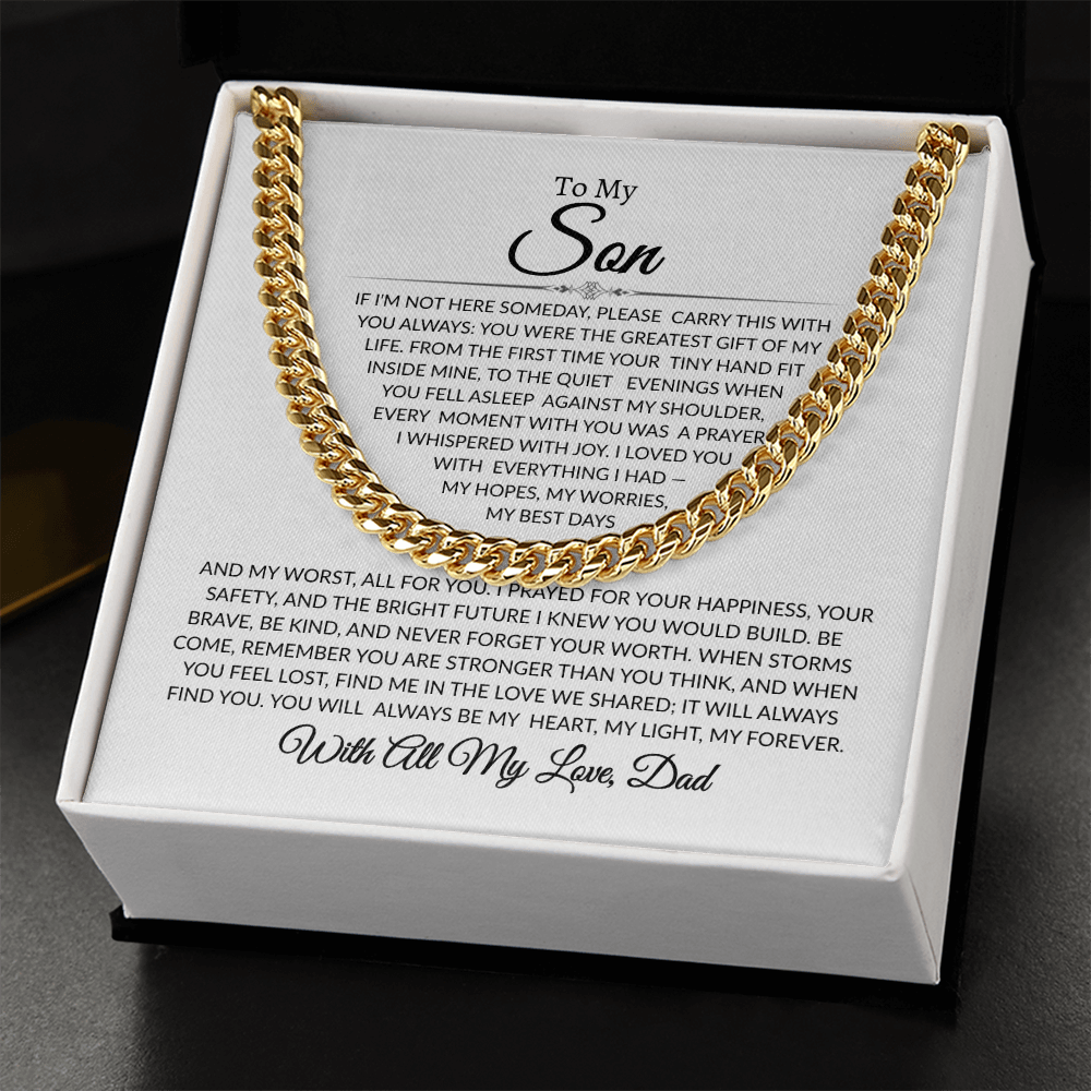 To My Son | My Greatest Gift | Cuban Link Chain