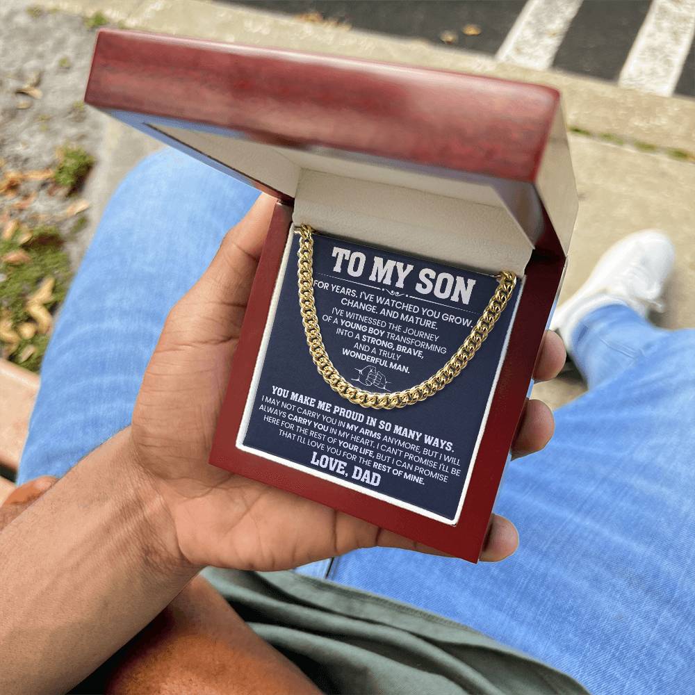 To My Son | You Make me Proud Cuban Link Chain