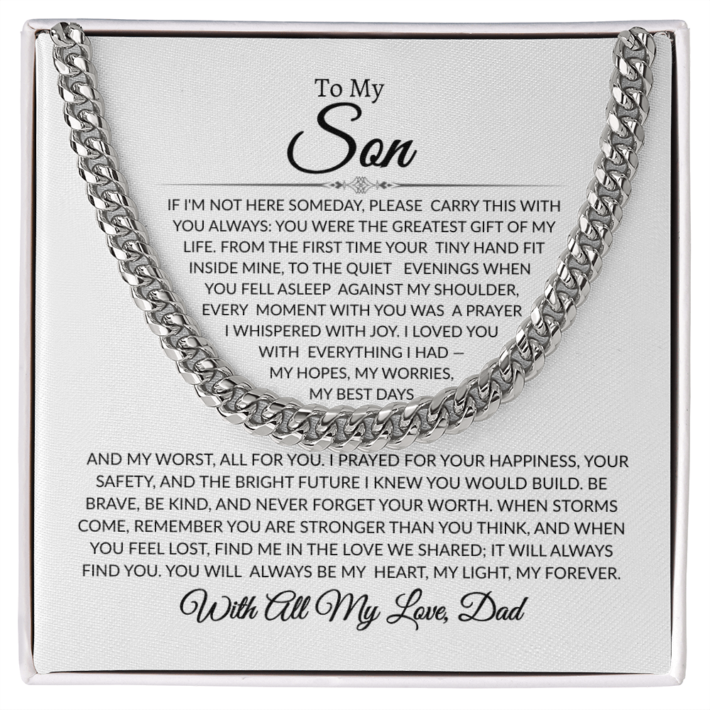 To My Son | My Greatest Gift | Cuban Link Chain