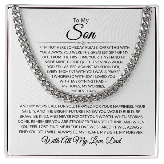To My Son | My Greatest Gift | Cuban Link Chain