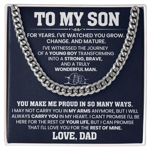 To My Son | You Make me Proud Cuban Link Chain